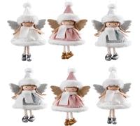 YUEKOPOU Accesorios para el Cabello navideños, Pinzas para Christmas Angel Doll Pendant Ornaments Pack of X 19cm Tree Hanging Decorations(6pcsa)