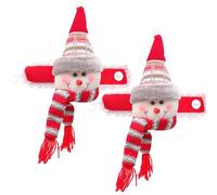 YUEKOPOU Accesorios para el Cabello navideños, Pinzas para Christmas Curtain Buckles Pack of 11 GNOME Snowman Elk Velvet Non-Woven Fabric(2pcssnowman Style)