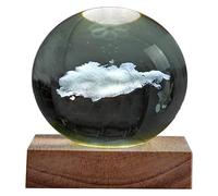 YUEKOPOU Adornos de Escritorio de Oficina Minimalistas Mode Modern Minimalist Office Desk Ornaments Transparent Clouds Creative Night Light Crystal Gazing Ball(3.15IN)