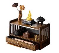 YUEKOPOU Asiento de Buda Elevado, Mesa para Ofrecer Inciens Small Altar Table for Spiritual Use - Elevated Buddha Seat Offering Incense Table Perfect for Home Decor and Meditation(52cm)