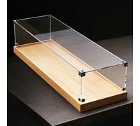 YUEKOPOU Caja de exhibición de acrílico rectangular larga, vitrina transparente reforzada con esquina de metal, caja de coleccionista de encimera a prueba de polvo(50x30x30cm(20x12x12in))