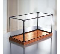YUEKOPOU Caja expositora de acrílico transparente con base de madera, escaparate apilable a prueba de polvo for coleccionables(60x25x25cm(24x10x10in))