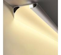 YUEKOPOU Canal de luz LED, iluminación de Techo, zócalos de Perfil de Canal de luz LED de Aluminio for Montaje en Superficie, Blanco, Varios tamaños, Paquete de 6(3.7x6cm(1 1/2x2 3/8"))