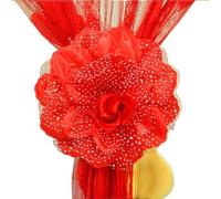 YUEKOPOU Cordones Ajustables para Cortinas, Cordones para c Cloth Curtain Tiebacks Pack of 2 with 13 Centimeters Flower Multicolor(Red)