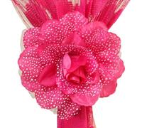 YUEKOPOU Cordones Ajustables para Cortinas, Cordones para c Cloth Curtain Tiebacks Pack of 2 with 13 Centimeters Flower Multicolor(Rose Red)