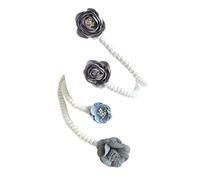 YUEKOPOU Cordones Ajustables para Cortinas, Cordones para c Curtain Tiebacks Magnetic Clip Branches of Flowers Multicolor 50 cm Pack of 2(Purple+Blue)