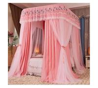 YUEKOPOU Dosel para Cama, mosquitera, 2 Layer 4 Season Mosquito Net Bed Canopy with Bracket Multicolor Multiple Sizes(Pink,180X200X210cm)