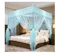 YUEKOPOU Dosel para Cama, mosquitera, 4 Corner Post Lace Bed Canopy Mosquito Net Curtain with Bracket Multicolor Multiple Sizes(Blue,200X220cm/79X87in)