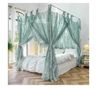 YUEKOPOU Dosel para Cama, mosquitera, Bed Canopy Mosquito Net 4 Corner Post Curtains Metal Brackets Multicolor Multiple Sizes(Green,200X220cm/79X87in)