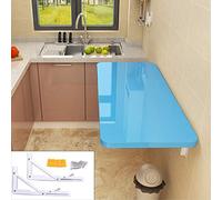 YUEKOPOU Escritorio de Pared, Escritorio Flotante, Mesa de Mesa Plegable de Pared con diseño Que Ahorra Espacio, Perfecta for Espacios pequeños, oficinas en casa y más.(Blue,100 * 50Cm/39.4 * 19.7In)