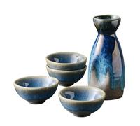 YUEKOPOU Exquisite Japanese Sake Drinking Set - Vintage Ceramic Sake Pot and Cups for Home and Restaurant