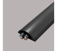 YUEKOPOU Kit de canalización de cables con apariencia de madera de PVC, 2 piezas de cubiertas de canalización de cables semicirculares con respaldo autoadhesivo,(Black,W 30 MM L 50 CM)