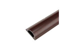 YUEKOPOU Kit de canalización de cables con aspecto de madera de PVC semicircular (2 piezas) - Cubiertas autoadhesivas(Black,W 30 MM L 150 CM)