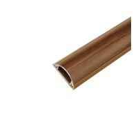 YUEKOPOU Kit de canalización de cables con aspecto de madera de PVC semicircular (2 piezas) - Cubiertas autoadhesivas(Brown,W 50 MM L 50 CM)