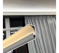 YUEKOPOU Moldura de Techo, Canal de zócalo, Aluminum LED Channel Crown Molding Diffuser For 8mm Strip Multiple Sizes White, Black(Black,3 Meters/9.8 ft)