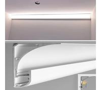 YUEKOPOU Moldura de Techo, Canal de zócalo, Aluminum LED Channel Profile Crown Molding Wall Washer Skirting Line LED Strip Diffuser Multiple Sizes(1 m/3.3 ft)