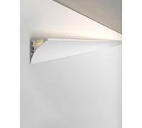 YUEKOPOU Moldura de Techo, Canal de zócalo, Pack of 6 Surface Mounted Aluminum Indirect Lighting Skirting Boards 1m Length White LED Channel Profile Not Include LED Strip