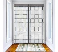 YUEKOPOU Pantalla aislada for cubierta de puerta, cortina magnética blanca semitransparente, for calidez en invierno y refrigeración interior en verano(85x210cm)