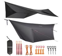 YUEKOPOU Penumbra Hot Tent 4 Estaciones Impermeable Ignífugo Estufa Jack 10x10-12ft Multicolor(Dark Grey,366cm*295cm)