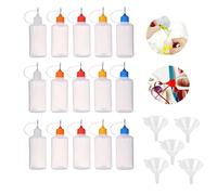 YUEKOPOU Precision Tip Applicator Bottles Set - 10ml Bottles with 25 Reusable Cups & 2 Mini Funnels for Versatile Use(15pcs 30ml with funnels)