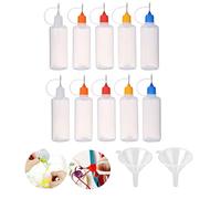 YUEKOPOU Precision Tip Applicator Bottles Set - 10ml Bottles with 25 Reusable Cups & 2 Mini Funnels for Versatile Use(10pcs 60ml with funnels)