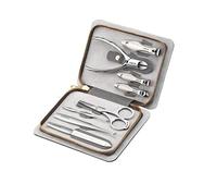 YUEKOPOU Professional 8-Piece Nail Clipper Set - Stainless Steel Manicure & Pedicure Tools with PU Leather Case for Unisex Grooming