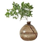 YUEKOPOU Ribbed Glass Vase, Irregular Textured Clear Round Flower Vase, for Living Room, Dining Table, Office, Balcony and Wedding Indoor Home Decor