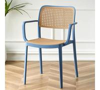 YUEKOPOU Sillas de Comedor Mid Century Retro Rattan Stackable Chairs for Kitchen & Dining Room(J)