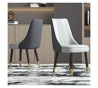 YUEKOPOU Sillas de Comedor Modern Gray Faux Leather Dining Chairs with Diamond Stitching - Stylish Seating for Kitchen, Bedroom, Living Room, or Restaurant(Grey)