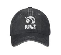 YUELEKANG Simple Don't Panic Hitchhiker's Guide To The Galaxy Summer Vintage Denim Cap Unisex Snapback Trucker Hat