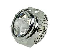 YUELER Reloj de dedo vintage con correa elástica, relojes de aleación, anillos de pareja, reloj de joyería, anillos de reloj retro para mujeres y hombres