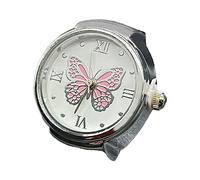 YUELER Reloj vintage punk con correa elástica de aleación para parejas, anillos de joyería, reloj retro romano para mujeres y hombres