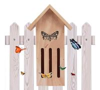 Yuemeuy Casa y comedero de Mariposas, Casas de Mariposas para Exteriores | Hábitat Natural de Madera para Mariposas,Casa de Mariposas de 11,2x3,9x3,2 Pulgadas en el Suelo Colgar en la Pared del