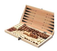 Yuemeuy Juego De | Tablero De Damas Y 3 En 1 De Madera,Actividad Interactiva De Estrategia para Exteriores, Viajes, Hogar, Fiestas, Estudio y Escuela