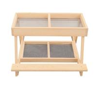 Yuemeuy Mesa de Picnic para Gallinas,Mesa de Alimentación de Doble Capa - para Ardillas De Madera Hecho A Mano con 4 Rejillas - para Exterior, Gallinero, Granja, Patos, Aves Silvestres Y Pavos