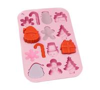 Yuemeuy Moldes para la Navidad - Bandeja De Moldes Con 14 Cavidades Antiadherente,Formas Para Dulces De La Navidad,Para Fondant Horneado Navideño Manualidades Pastel Caramelos Jabón