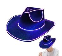Yuemeuy Sombrero de ranchero de neón, sombrero que , sombrero de vaquera brillante, sombrero de LED, sombrero de, sombreros de que funcionan con pilas