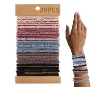 Yuemeuy Sujetadores de Coleta,Cintas Elásticas Boho Sin Causar Daño - 20 Piezas Coletas Para Pelo Grueso - para Niñas Correr Trabajo Hacer Tareas Viajar Bicicleta Senderismo Cocina Diaria Citas