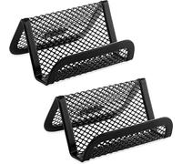 YUEMING 2 Piezas Porta-tarjetas de Visita, Soporte de Metal de Malla para Tarjetas de Visita, Práctico Titular de la Tarjeta de Negocios Soporte para Escritorio y Escritorio Organizador Tarjetas