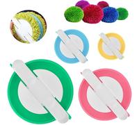 YUEMING 4 Tamaños Pom Pom Maker, Pompón Hacedor Hacer Pompones de Lana Pelusa Herramienta, DIY Pompoms Artesanía Doll haciendo Kits, Fabricante de Pom-pom para Nniños y Adultos