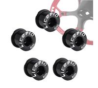YUEMING 5 Piezas Tornillos de Plato Único, Tornillos de de Aleación de Aluminio un Solo Anillo de Cadena Corta Tornillo de Disco de Bicicleta para Bicicleta de Carretera/ Montaña, BMX, MTB, Fixie