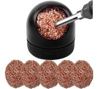 YUEMING Limpiador de Puntas de Soldadura, Hierro De Soldadura Kit de Limpiador, Soldador Bola De Limpiador De Boquilla De Alambre 6pcs y 1Base Del Sostenedor para La Limpieza De Soldaduras Y Puntas