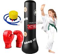 YUEMING Saco de boxeo inflable y interactivo para niños, guantes de boxeo incluidos, juego grande para practicar karate y taekwondo