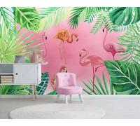 YueMingDi Animal Flamingo Hoja Textura Papel Tapiz Decoración Del Hogar Sala De Estar Creativa Dormitorio Tv Fondo-150Cm×105Cm