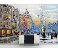 YueMingDi Arquitectura De La Ciudad Paisaje Papel Tapiz Decoración Del Hogar Sala De Estar Texturizada Fondo De Tv-250Cm×170Cm