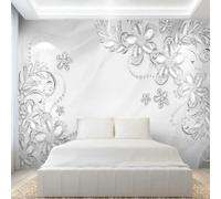 YueMingDi Hojas De Flores Blancas Papel Tapiz Moderno Decoración Del Hogar Sala De Estar Dormitorio Papel Tapiz Arte Fondo-250Cm×170Cm