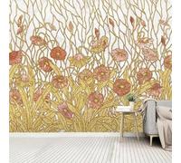YueMingDi Planta De Flores Amarillas Paisaje Sala De Estar Papel Tapiz Decoración Del Hogar Sala De Estar Dormitorio Papel Tapiz Fondo De Arte-350Cm×256Cm