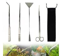 Yuemuop 4 Piezas Aquarium Aquascaping, Acero Inoxidable Acuario Tanque Planta Acuática Herramientas Conjuntos Adecuado para Principiantes en el Cuidado de Acuarios y Plantas