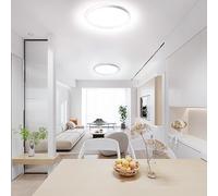 YUENFONG Plafón LED Redondo Plano, Lámpara de Techo 48W, Lámpara Blanca Fría 6000-6500K Lámpara de Baño Impermeable IP44 Lámparas de Techo, para Sala de Estar, Cocina, Baño, Ø36.5cm