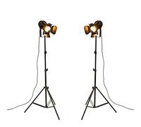 YUENSLIGHTING Industrial Vintage LED Lámpara de pie No regulable Full Spectrum Luz natural de pie con trípode Cuello de cisne para sala de estar Dormitorio de coser Office Bar Lighting Paquete de 2